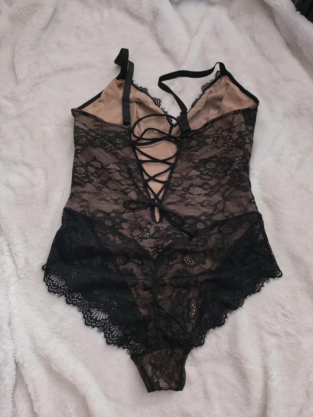Black Lace Sheer Bodysuit Intimates - Picture 2 of 5